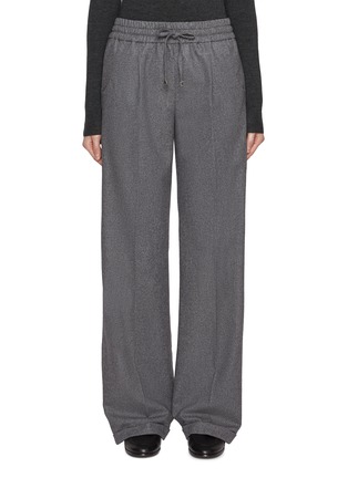 Main View - Click To Enlarge - KITON - Drawstring Cashmere Blend Wide Leg Pants