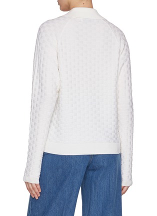 Back View - Click To Enlarge - TOVE - V-Neck Chequered Knit Sweater