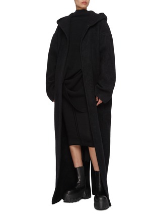 Figure View - Click To Enlarge - RICK OWENS  - Hooded Cashmere Robe Coat