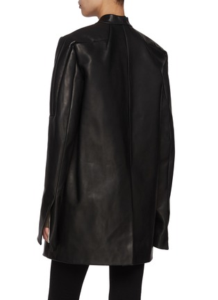 Back View - Click To Enlarge - RICK OWENS  - Long Leather Officer Blazer Jacket