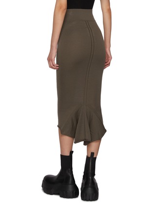 Back View - Click To Enlarge - RICK OWENS  - Daupine Fishtail Midi Skirt