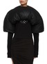 Main View - Click To Enlarge - RICK OWENS  - Cracked Leather Puffer Duvetina Shrug