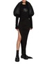 Figure View - Click To Enlarge - RICK OWENS  - Cracked Leather Puffer Duvetina Shrug