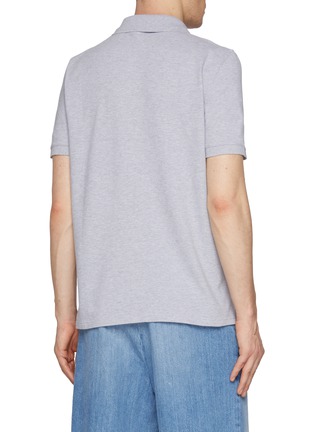 Back View - Click To Enlarge - MAISON KITSUNÉ - Fox Head Patch Cotton Polo Shirt