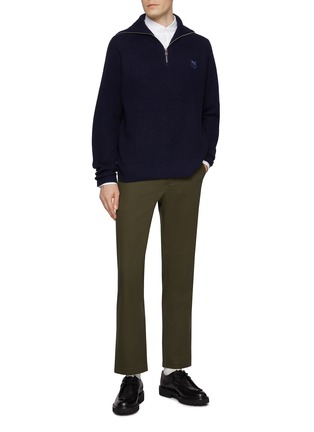 Figure View - Click To Enlarge - MAISON KITSUNÉ - Cropped Elasticated Cotton Pants