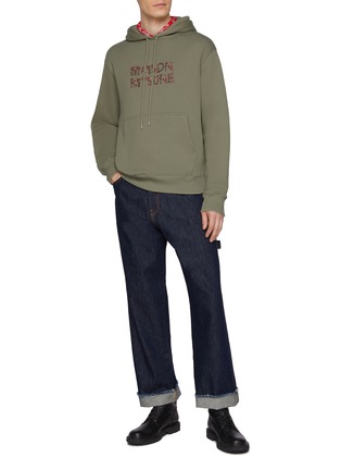 Figure View - Click To Enlarge - MAISON KITSUNÉ - Woodland Alphabet Embroidery Cotton Hoodie