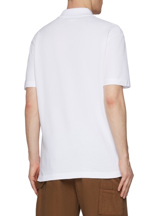 Back View - Click To Enlarge - MAISON KITSUNÉ - Handwriting Logo Cotton Polo Shirt