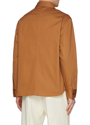 Back View - Click To Enlarge - MAISON KITSUNÉ - Handwriting Logo Cotton Shirt Jacket