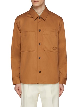 Main View - Click To Enlarge - MAISON KITSUNÉ - Handwriting Logo Cotton Shirt Jacket