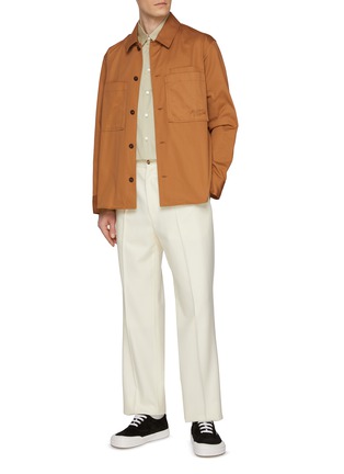 Figure View - Click To Enlarge - MAISON KITSUNÉ - Handwriting Logo Cotton Shirt Jacket