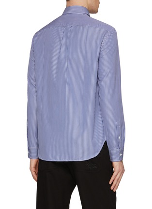 Back View - Click To Enlarge - MAISON KITSUNÉ - Classic Fox Head Striped Cotton Shirt