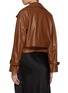 Back View - Click To Enlarge - NOUR HAMMOUR - Hatti Cropped Belted Leather Trench Jacket