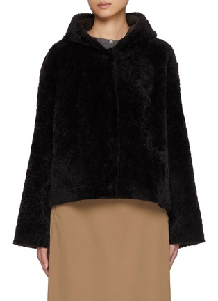 Main View - Click To Enlarge - NOUR HAMMOUR - Cooper Hooded Lamb Fur Jacket