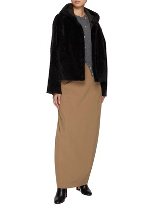 Figure View - Click To Enlarge - NOUR HAMMOUR - Cooper Hooded Lamb Fur Jacket