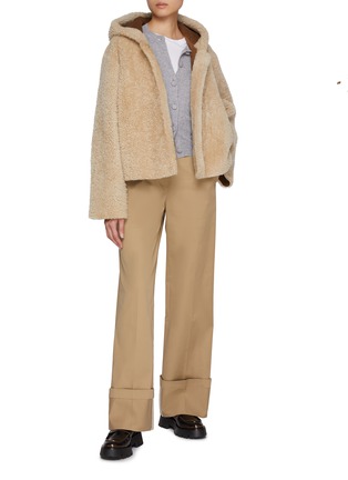 Figure View - Click To Enlarge - NOUR HAMMOUR - Cooper Hooded Lamb Fur Jacket