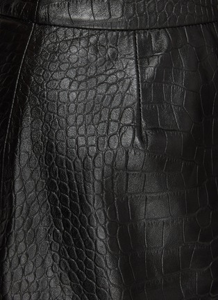  - NOUR HAMMOUR - Serena Crocodile Embossed Leather Skirt