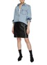 Figure View - Click To Enlarge - NOUR HAMMOUR - Serena Crocodile Embossed Leather Skirt