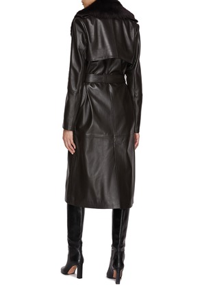 Back View - Click To Enlarge - NOUR HAMMOUR - Marla Belted Leather Coat