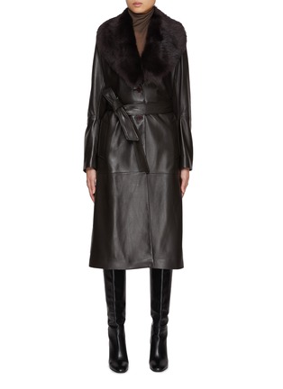 Main View - Click To Enlarge - NOUR HAMMOUR - Marla Belted Leather Coat