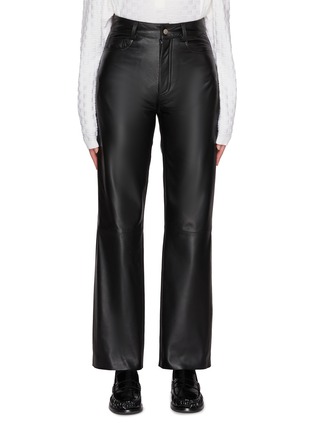 Main View - Click To Enlarge - NOUR HAMMOUR - Billy Straight Leg Leather Pants