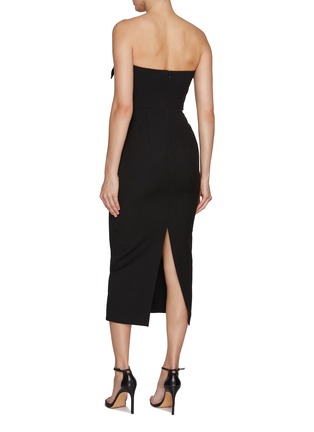 Back View - Click To Enlarge - ROLAND MOURET - Strapless Velvet Crepe Midi Dress