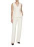 Figure View - Click To Enlarge - ROLAND MOURET - Pleated Straight Leg Crepe Trousers