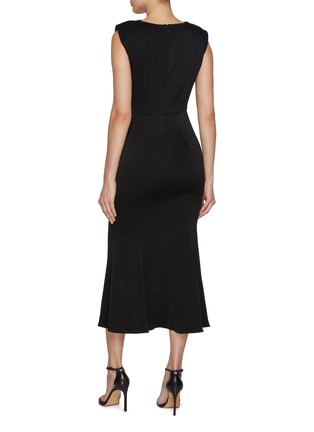 Back View - Click To Enlarge - ROLAND MOURET - Ruched Crepe Midi Dress