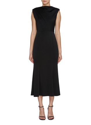 Main View - Click To Enlarge - ROLAND MOURET - Ruched Crepe Midi Dress