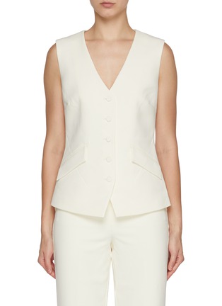 Main View - Click To Enlarge - ROLAND MOURET - Sleeveless Crepe Blazer Vest