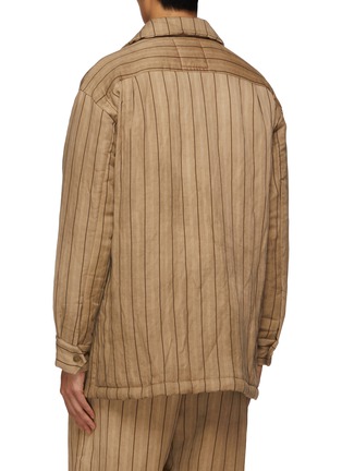 Back View - Click To Enlarge - UMA WANG - Tavis Striped Padded Cotton Linen Jacket