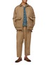 Figure View - Click To Enlarge - UMA WANG - Tavis Striped Padded Cotton Linen Jacket