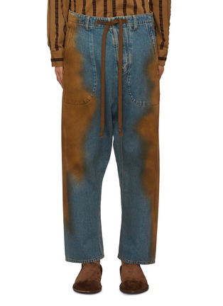 Main View - Click To Enlarge - UMA WANG - Pigiama Erosion Medium Wash Denim Trousers