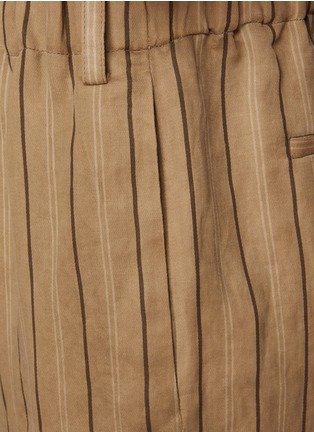  - UMA WANG - Pigiama Striped Linen Cotton Trousers