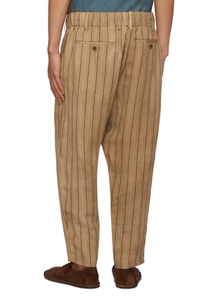 Back View - Click To Enlarge - UMA WANG - Pigiama Striped Linen Cotton Trousers