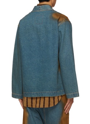 Back View - Click To Enlarge - UMA WANG - Erosion Medium Wash Denim Kimono Jacket