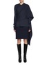 Main View - Click To Enlarge - HELMUT LANG - Draped Cutout Rib Knit Sweater