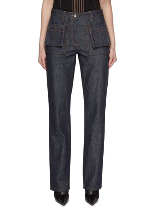 Main View - Click To Enlarge - HELMUT LANG - Flap Pocket Utility Dark Washed Jeans