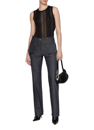 Figure View - Click To Enlarge - HELMUT LANG - Flap Pocket Utility Dark Washed Jeans