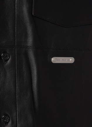  - HELMUT LANG - Lamb Leather Hooded Overshirt