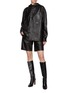 Figure View - Click To Enlarge - HELMUT LANG - Lamb Leather Hooded Overshirt