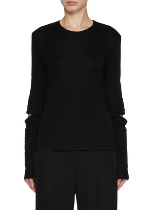 Main View - Click To Enlarge - HELMUT LANG - Astro Cutout Sleeve T-Shirt