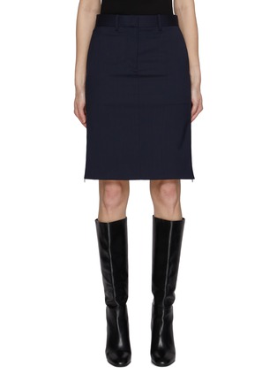 Main View - Click To Enlarge - HELMUT LANG - Car Zip Detail Wool Skirt