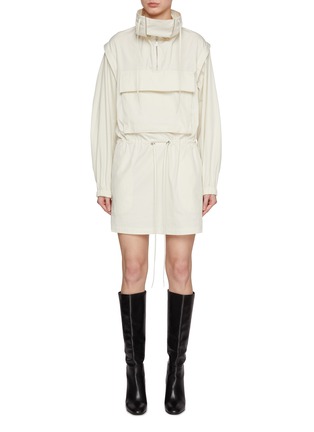 Main View - Click To Enlarge - HELMUT LANG - Detachable Sleeve High Neck Gusset Dress