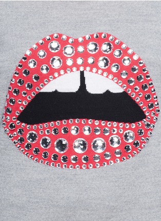 Detail View - Click To Enlarge - MARKUS LUPFER - 'Lara lip' bejewelled wool sweater