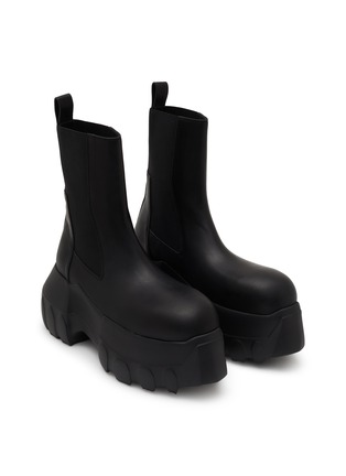 Detail View - Click To Enlarge - RICK OWENS  - Platform Beatle Mega Tractor Leather Combat Boots