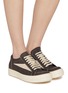 Figure View - Click To Enlarge - RICK OWENS  - Vintage Leather Low Top Sneakers