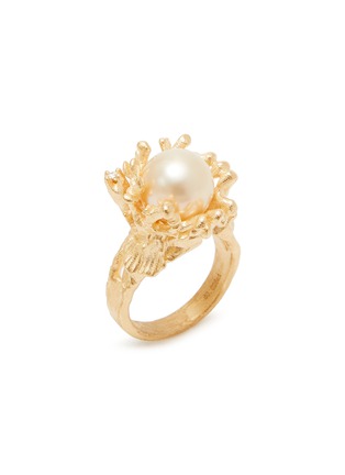 Main View - Click To Enlarge - CENTAURI LUCY - Neo-Romantic Mermaid 18K Gold Diamond Pearl Ring — HK 12