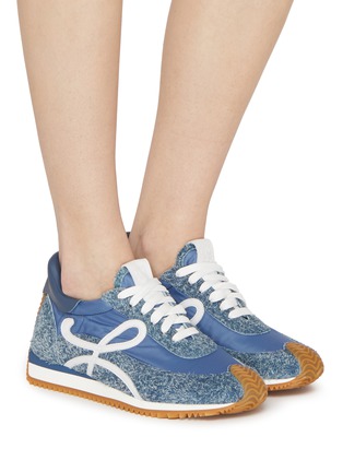 Figure View - Click To Enlarge - LOEWE - Flow Low Top Brushed Suede Sneakers