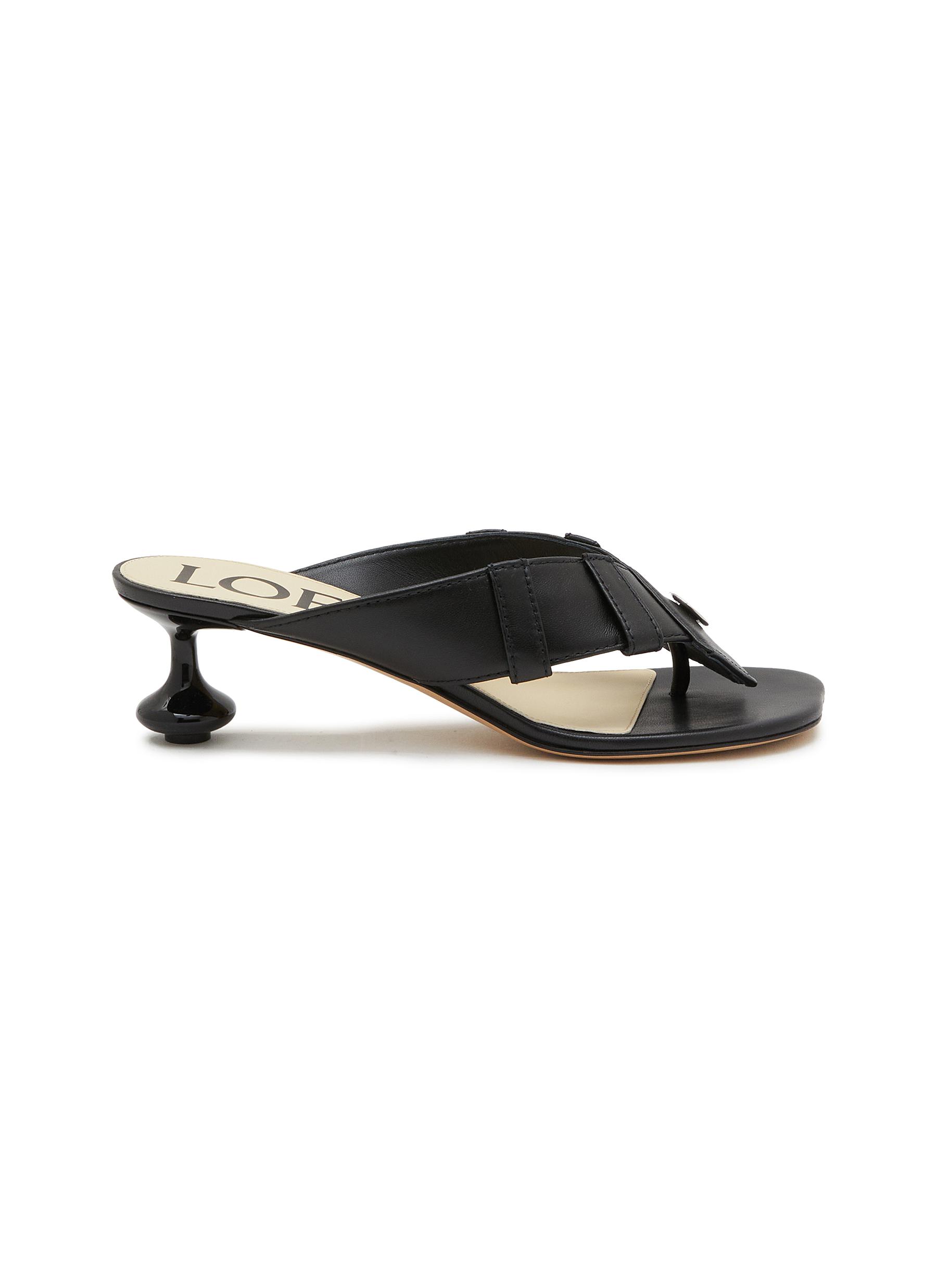 【セール】ロエベ☆Toy Panta 45mm レザーミュール☆LLST465X02 LOEWE | Toy Panta 45 Toe Post Leather Heel Sandals | Women