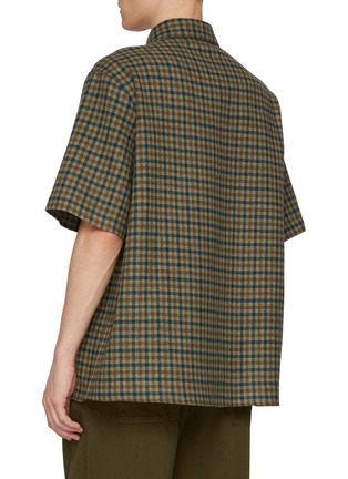 Back View - Click To Enlarge - DARKPARK - Vale Checkered Virgin Wool Cashmere Shirt